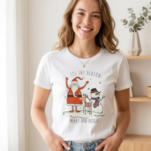 Custom Santa Snowman Reindeer Star Christmas Hygge T-Shirt
