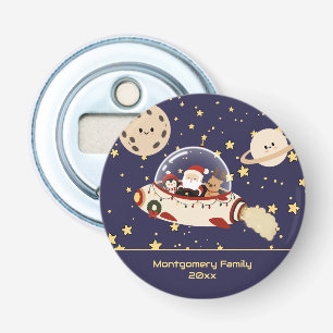 Custom Santa Spaceship Christmas  Bottle Opener