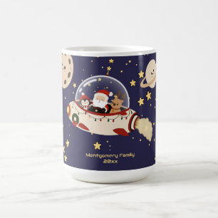 Custom Santa Spaceship Christmas Coffee Mug