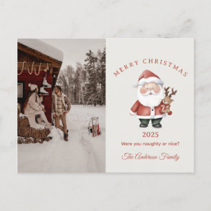 Custom Santa watercolor Christmas vibe gift Holiday Postcard