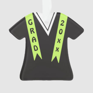 Custom Sash Colour back Text Grad Gown Ornament