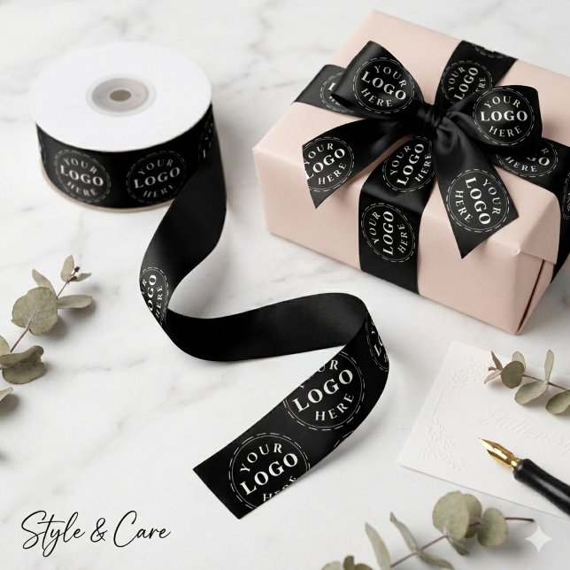 Custom Satin Ribbon with Your Business Logo (Custom Satin Ribbon with Your Business Logo)
