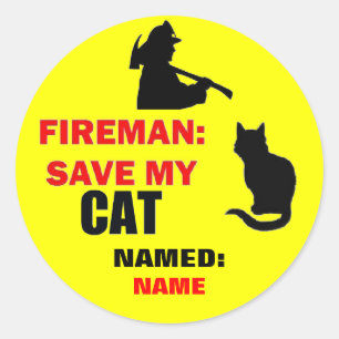 Custom Save My Cat Classic Round Sticker
