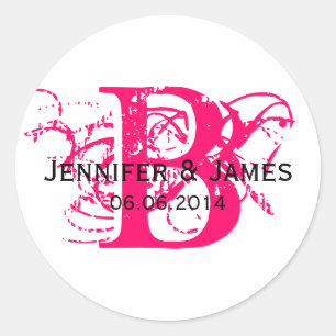 Custom Save the Date Initial Names Wedding Sticker