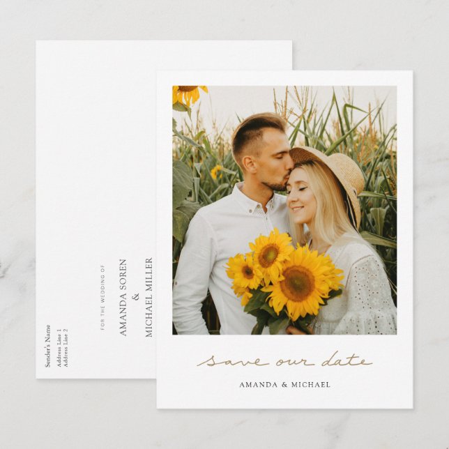 Custom Save the Date Postcard Template with Photo (Front/Back)