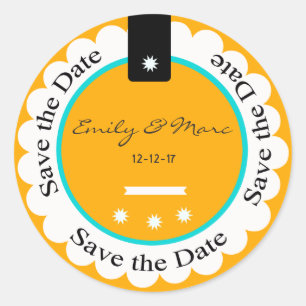 Custom Save the Date Round Stickers