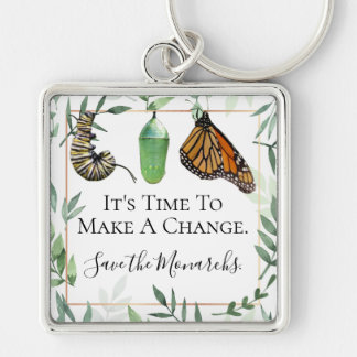 Custom Save the Monarchs Butterfly Conservation Key Ring