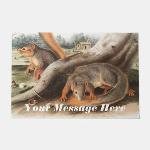 Custom Say Squirrel Pet Gifts squirrel feeder Doormat