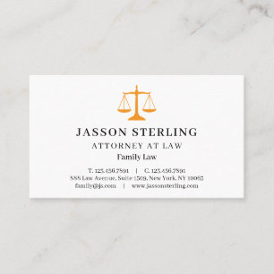 Custom Scales of Justice Logo Lawyer Business Card