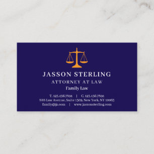 Custom Scales of Justice Logo Lawyer Business Card