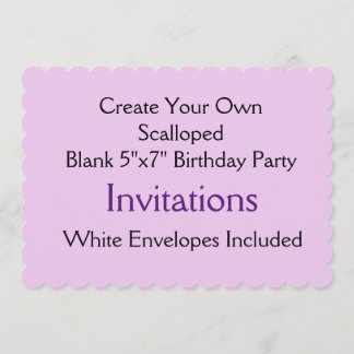 Custom Scalloped Shape Birthday Party Invitations