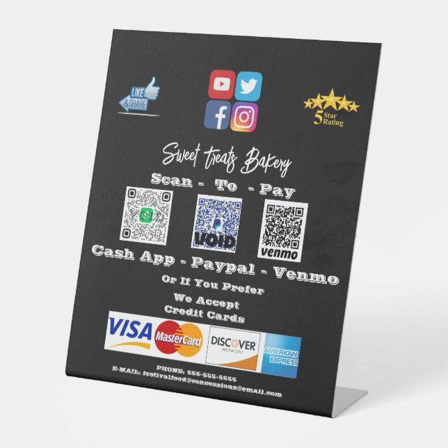 Custom Scan to Pay Sign (Front)
