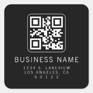 Custom Scannable QR Code   Modern Return Address Square Sticker