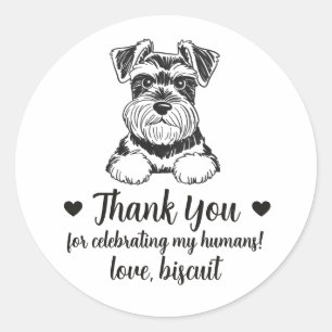 Custom Schnauzer Dog Wedding Favour Stickers