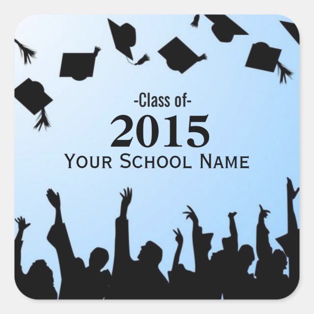 Custom School and Year Graduation Stickers (Front)