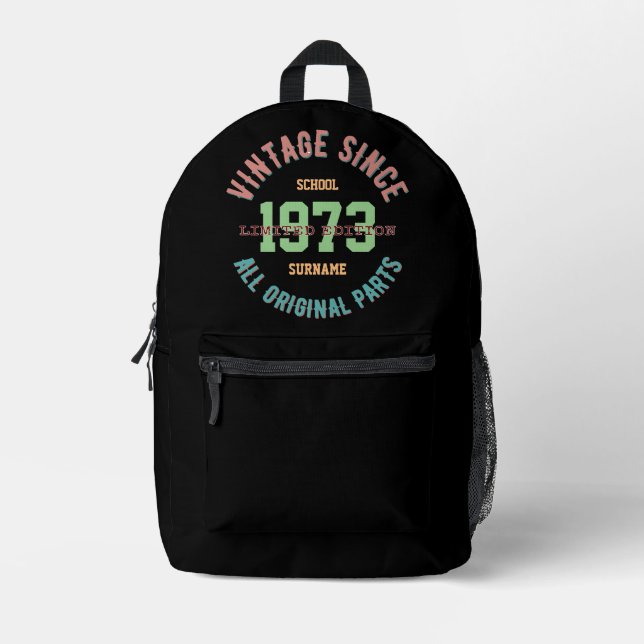 Custom School Bag Name Year Vintage Classic (Front)