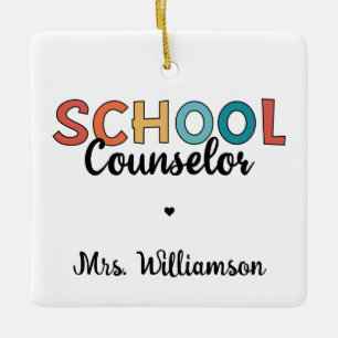 Custom School Counsellor Appreciation Gifts Ceramic Ornament