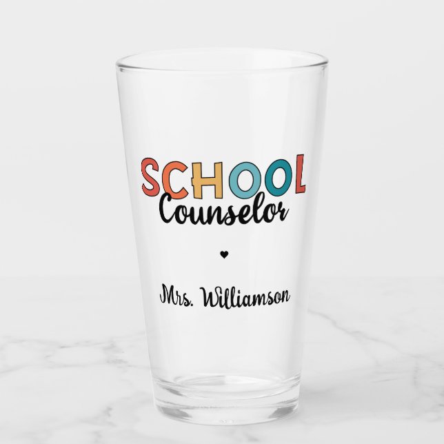 Custom School Counsellor Appreciation Gifts Glass (Front)