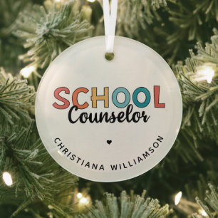 Custom School Counselor Appreciation Gifts Glass Tree Decoration
