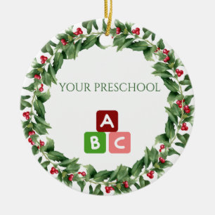 Custom School Holiday Teacher  Ceramic Tree Decoration