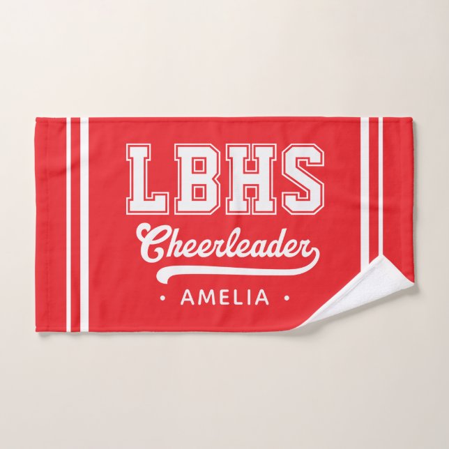Custom School Initials, Personalised Cheerleader Hand Towel (Hand Towel)