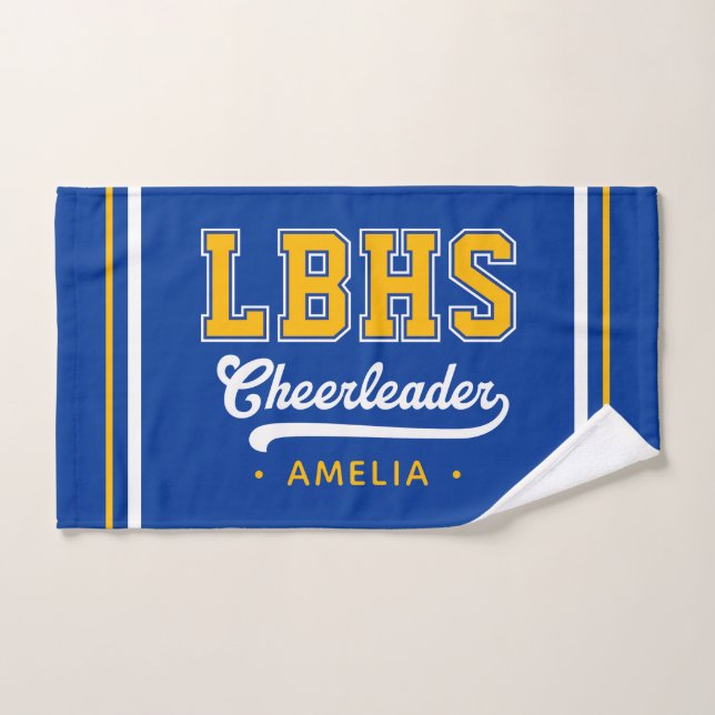 Custom School Initials, Personalised Cheerleader Hand Towel (Hand Towel)