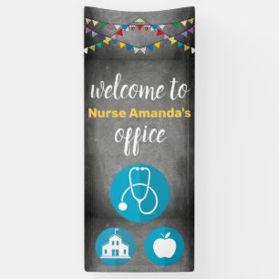 Custom School Nurse Chalkboard Door Decoration Banner