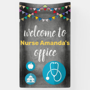 Custom School Nurse Chalkboard Door Decoration Banner