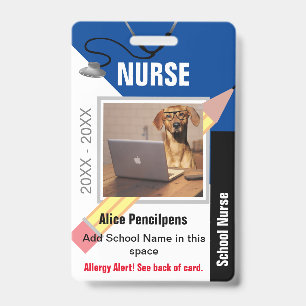 Custom School Nurse Staff Identification Badge ID Badge