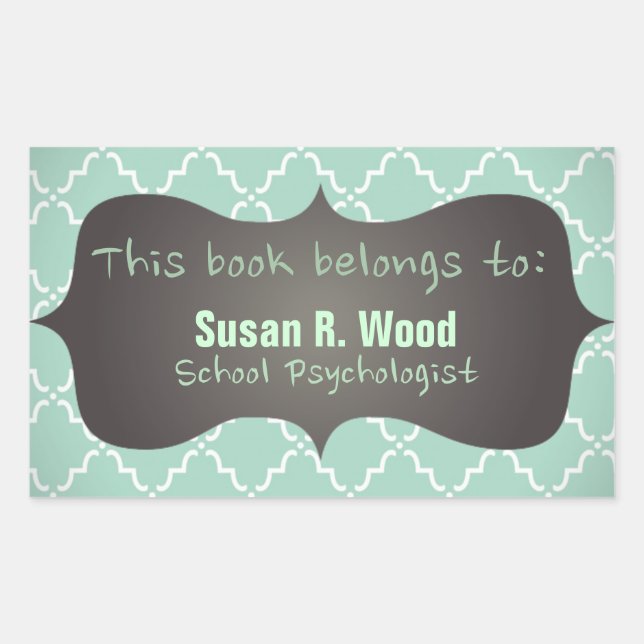 Custom School Psychologist Book Sticker (Front)