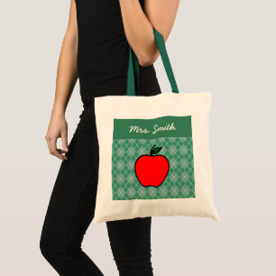 Custom School Teacher's Apple Tote Bag Gift
