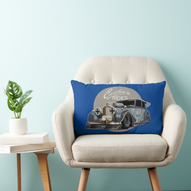 Custom sci-fi retro race car lumbar cushion (Chair)