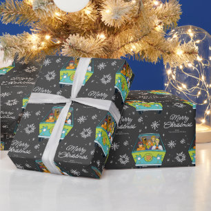 Custom Scooby-Doo Christmas Snowflake Graphic Wrapping Paper