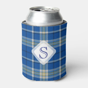 Custom Scotland flag colours tartan plaid pattern: Can Cooler