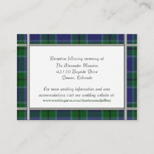 Custom Scott Plaid Wedding Enclosure Card