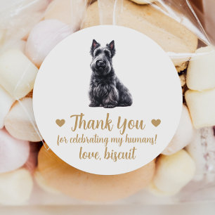Custom Scottish Terrier Dog Wedding Favour Sticker