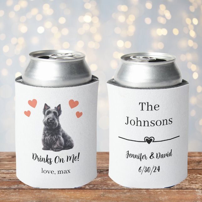 Custom Scottish Terrier Pet Wedding Can Cooler (Creator Uploaded)