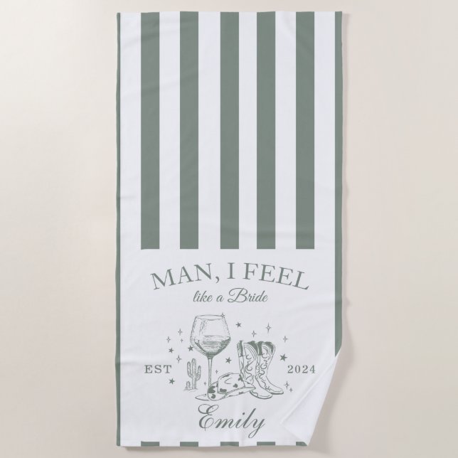 Custom Scottsdale Bachelorette Modern Beach Towel (Front)