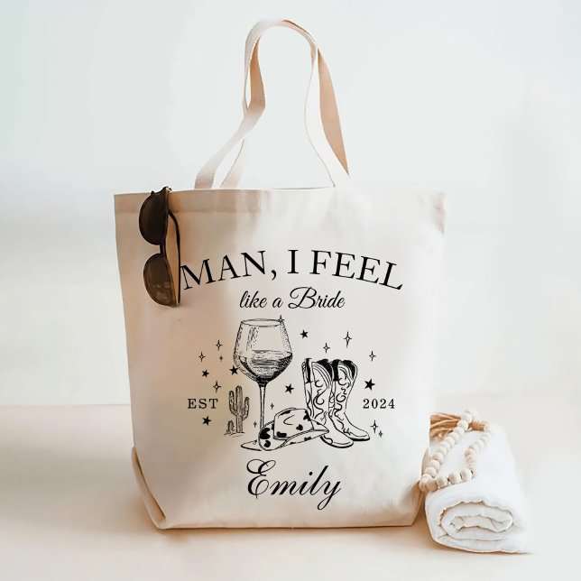 Custom Scottsdale Bachelorette Party Man I Feel Tote Bag (Creator Uploaded)