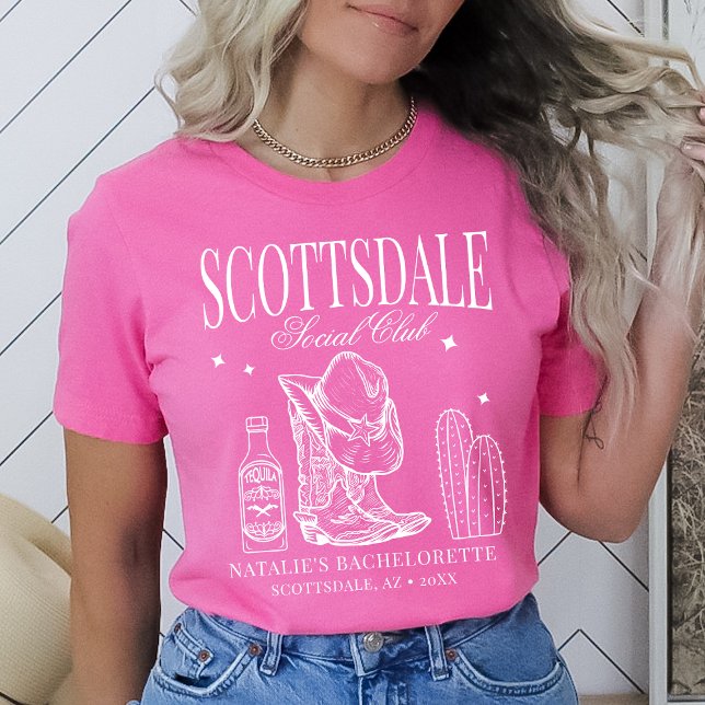 Custom Scottsdale Bachelorette Party Social Club T-Shirt (Creator Uploaded)