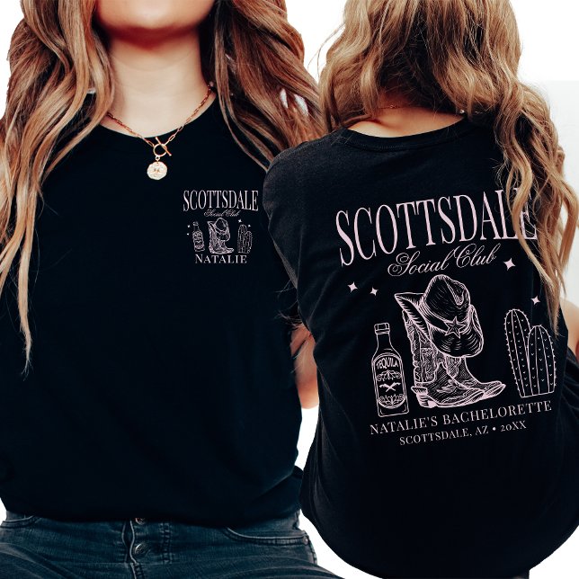 Custom Scottsdale Bachelorette Party Social Club T-Shirt (Creator Uploaded)