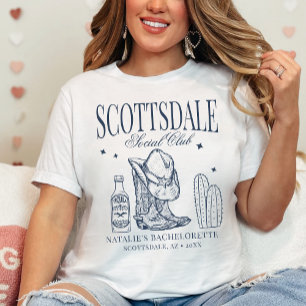 Custom Scottsdale Bachelorette Party Social Club T-Shirt