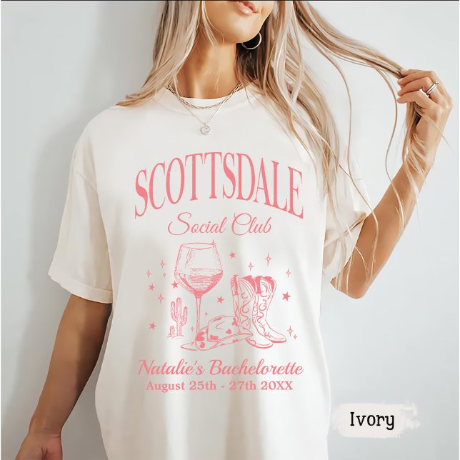 Custom Scottsdale Bachelorette Party Social Club T-Shirt (Creator Uploaded)