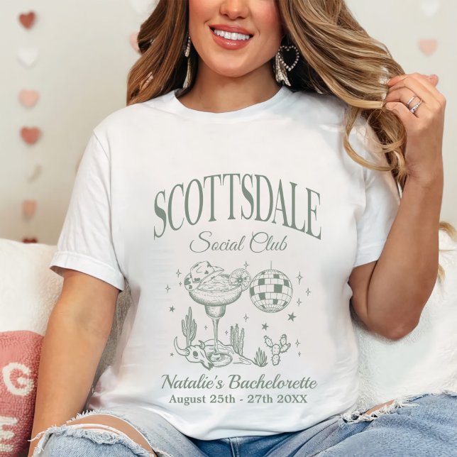 Custom Scottsdale Bachelorette Party Social Club T-Shirt (Creator Uploaded)
