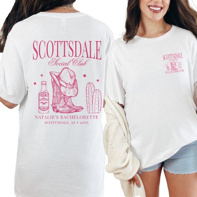 Custom Scottsdale Bachelorette Party Social Club T-Shirt (Creator Uploaded)