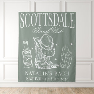 Custom Scottsdale Bachelorette Party Social Club Tapestry