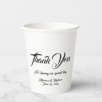 Custom script black and white thank you Wedding