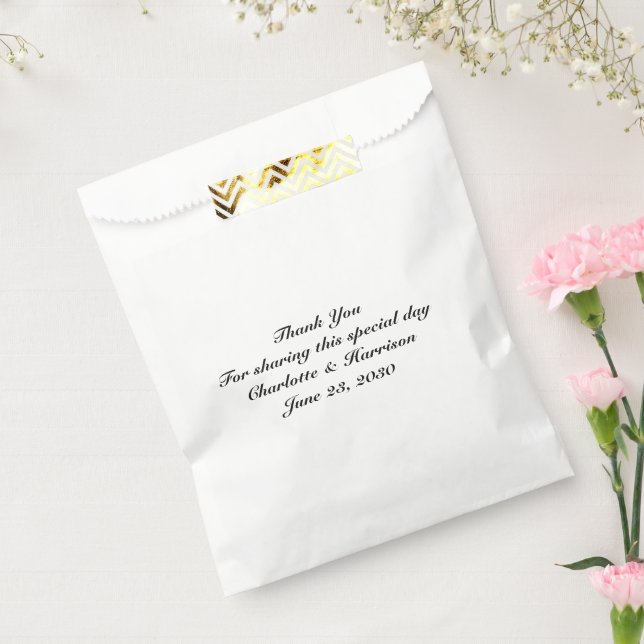Custom  script black white Wedding gift Favour Bags (Sealed)