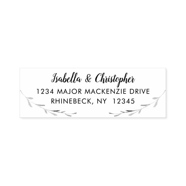 Custom Script Botanical Wedding Suite Stationery Self-inking Stamp (Design)