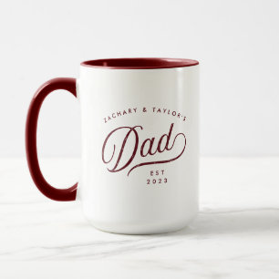 Custom Script Dad Mug Father's Day Maroon Text Mug